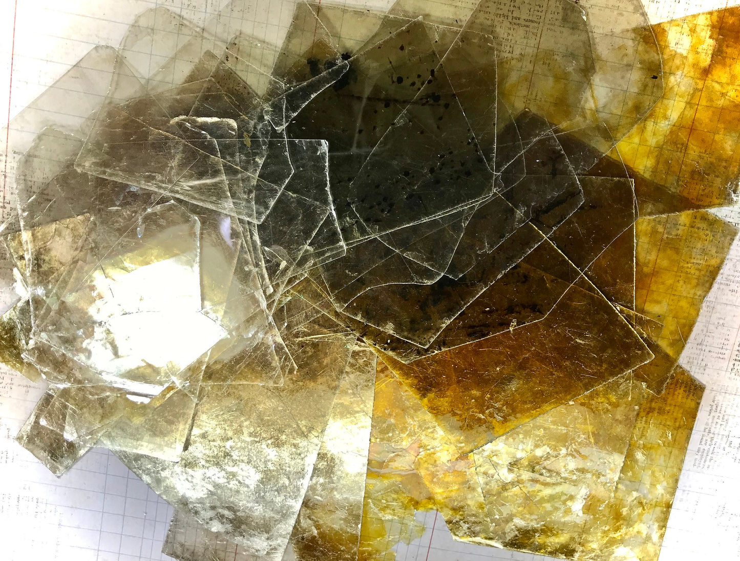 Mica Scrap Pak - All Thin Transparent and Transluscent Sheets, Sepia Tone, Backgrounds & Overlays, Craft Supply, Your Choice 2oz or 1/4lb