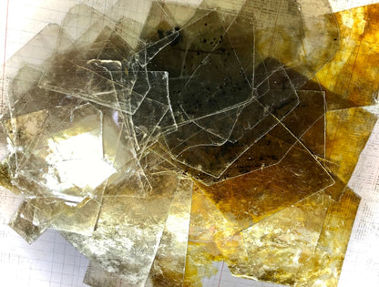 Mica Scrap Pak - All Thin Transparent and Transluscent Sheets, Sepia Tone, Backgrounds & Overlays, Craft Supply, Your Choice 2oz or 1/4lb