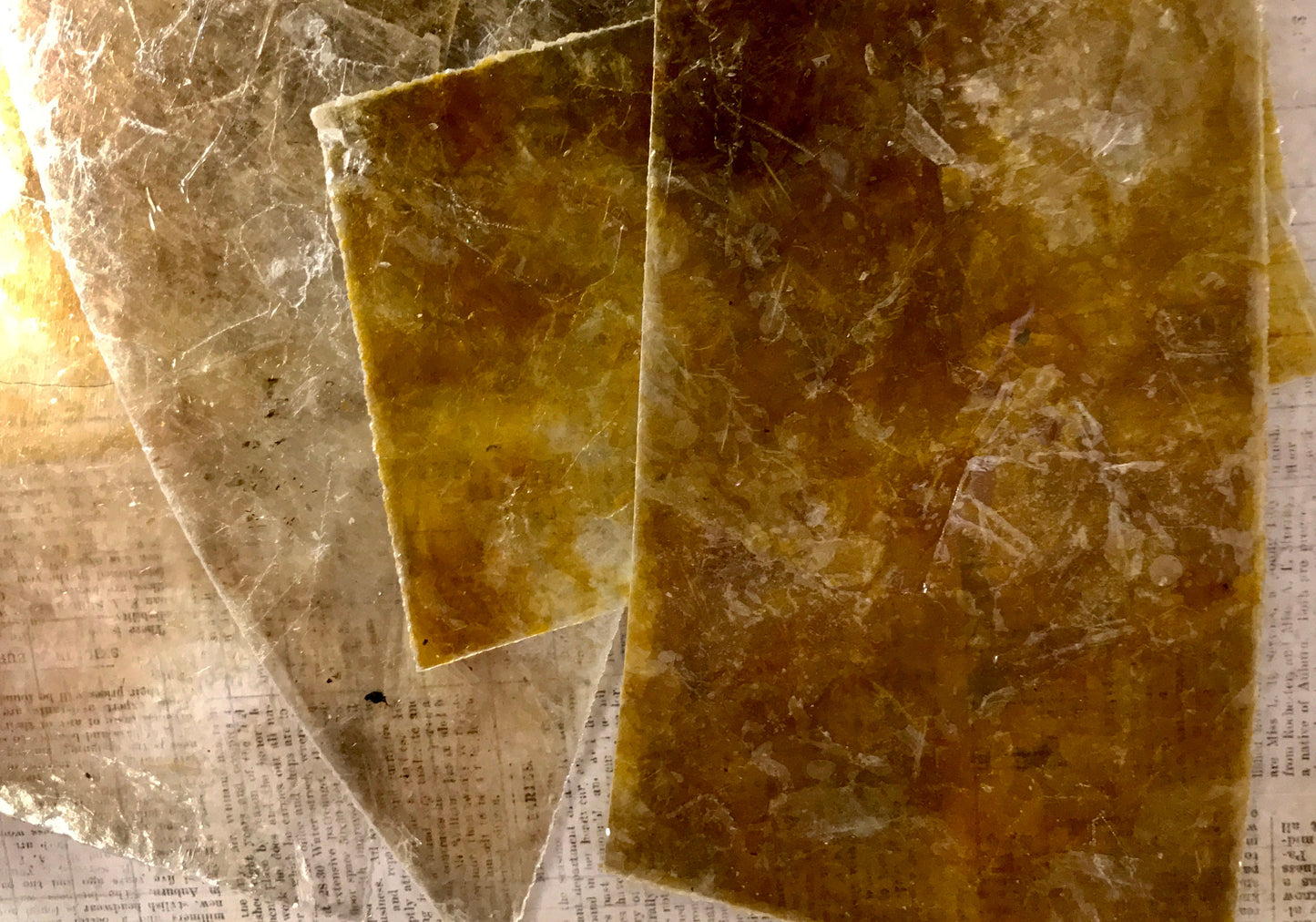 Mica Scrap Pak - All Thin Transparent and Transluscent Sheets, Sepia Tone, Backgrounds & Overlays, Craft Supply, Your Choice 2oz or 1/4lb