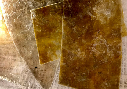 Mica Scrap Pak - All Thin Transparent and Transluscent Sheets, Sepia Tone, Backgrounds & Overlays, Craft Supply, Your Choice 2oz or 1/4lb