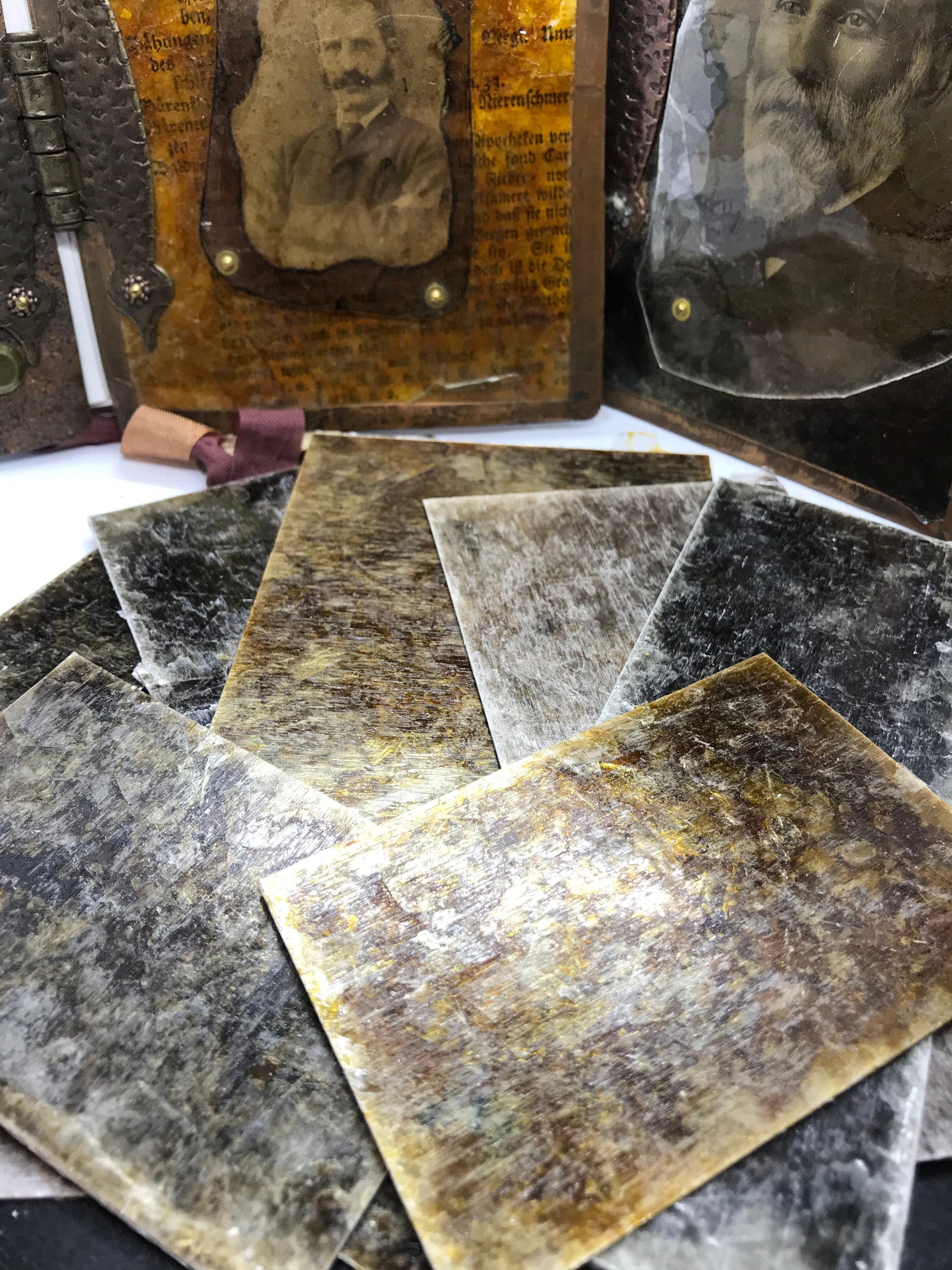 Mica Pack - One Quarter Pound, *New Larger Pieces, Multi Colors, Lampshade Mica, Composite Resin Mica, *NOT HEAT RESISTANT, Craft Supply