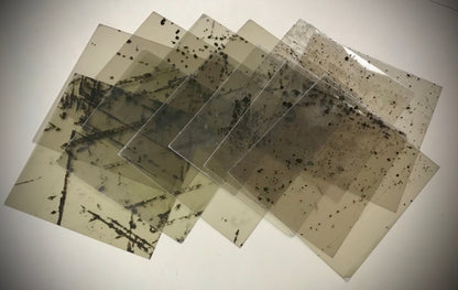 Mica Tiles Pack - Stained Spotted Mica, Stove Mica, Heat Proof, Dielectric, Decorative Mica, Craft Supply, 10 Tiles, 2 Sizes, Your Choice
