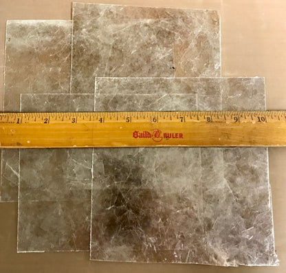 New! Iced Mica, Package of 4 Translucent Sheets Of Resin Mica 5” X 6”, Use In Decorative Art, *NOT HEAT RESISTANT, Craft Supply