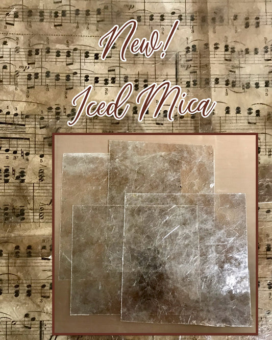 New! Iced Mica, Package of 4 Translucent Sheets Of Resin Mica 5” X 6”, Use In Decorative Art, *NOT HEAT RESISTANT, Craft Supply
