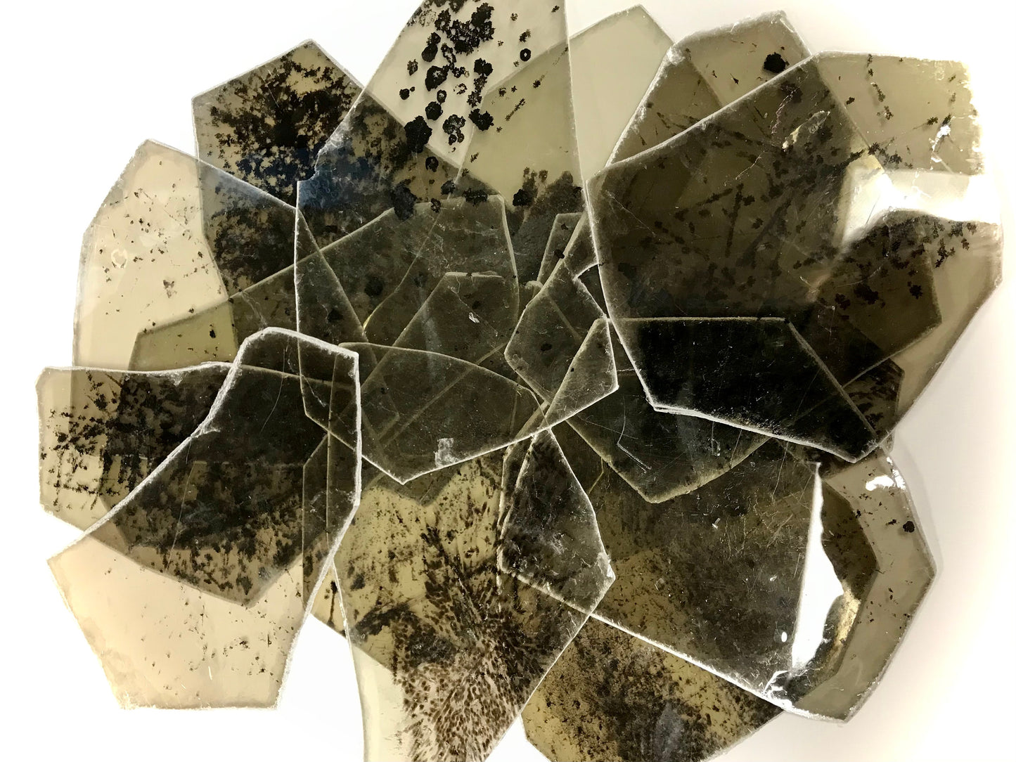 Mica Heavily Stained Spotted Transparent Pack - Your Choice 2 Ounce, or One Quarter Pound, or One Half Pound, *Thick Pieces, Craft Supply