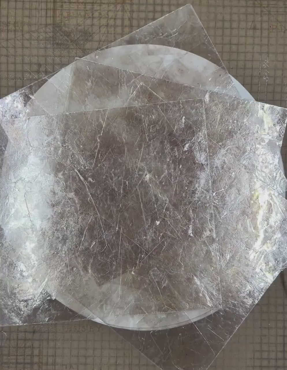 New! Iced Mica, Package of 4 Translucent Sheets Of Resin Mica 5” X 6”, Use In Decorative Art, *NOT HEAT RESISTANT, Craft Supply